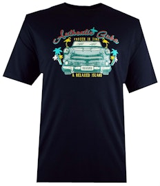 Spionage Cuba Print T-Shirt Marineblau